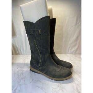 Born Tonic Mid Calf Boots Womens Rustic Gray Size 10 Side Zip Leather
